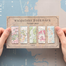 Load image into Gallery viewer, Monolike Magnetic Bookmarks Vintage Maps, Set of 5