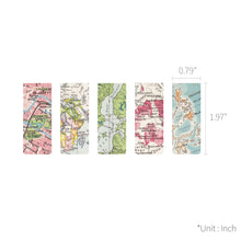 Load image into Gallery viewer, Monolike Magnetic Bookmarks Vintage Maps, Set of 5