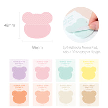 Load image into Gallery viewer, Monolike Bubble Bear Sticky-it - 8p Set Self-Adhesive Memo Pad 30 Sheets