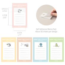 Load image into Gallery viewer, Monolike Buddy Ver.2 Sticky-it - 5p Set Self-Adhesive Memo Pad 50 Sheets