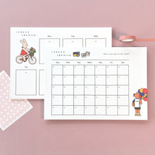 Load image into Gallery viewer, Monolike Happy and Lucky A4 Monthly + Weekly Planner pad, Camera + Bicycle SET - Academic Planner, Weekly & Monthly Planner, To-do list, Note pad, Scheduler