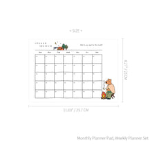 Load image into Gallery viewer, Monolike Happy and Lucky A4 Monthly + Weekly Planner pad, Camping + Reading SET - Academic Planner, Weekly & Monthly Planner, To-do list, Note pad, Scheduler