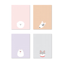 Load image into Gallery viewer, Monolike Memopad Doggy design SET - 4 Packs, 4 Different Designs, 100 Sheets Per Pad, Total 400 Sheets, Note pads, Writing pads
