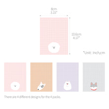 Load image into Gallery viewer, Monolike Memopad Doggy design SET - 4 Packs, 4 Different Designs, 100 Sheets Per Pad, Total 400 Sheets, Note pads, Writing pads