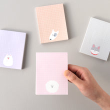 Load image into Gallery viewer, Monolike Memopad Doggy design SET - 4 Packs, 4 Different Designs, 100 Sheets Per Pad, Total 400 Sheets, Note pads, Writing pads