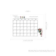 Load image into Gallery viewer, Monolike Happy and Lucky A4 Monthly + Weekly Planner pad, Flower + With you SET - Academic Planner, Weekly & Monthly Planner, To-do list, Note pad, Scheduler