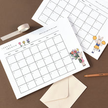 Load image into Gallery viewer, Monolike Happy and Lucky A4 Monthly + Weekly Planner pad, Flower + With you SET - Academic Planner, Weekly & Monthly Planner, To-do list, Note pad, Scheduler