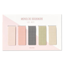 Load image into Gallery viewer, Monolike Magnetic Bookmarks Grid Misty, Set of 5