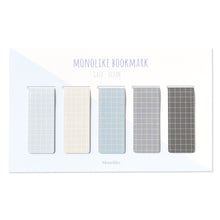 Load image into Gallery viewer, Monolike Magnetic Bookmarks Grid Ocean, Set of 5