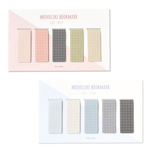 Load image into Gallery viewer, Monolike Magnetic Bookmarks Grid Ocean + Grid Misty, Set of 10