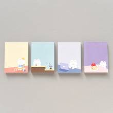 Load image into Gallery viewer, Monolike Memopad Gureum's Daily Life design SET - 4 Packs, 4 Different Designs, 100 Sheets Per Pad, Total 400 Sheets, Note pads, Writing pads