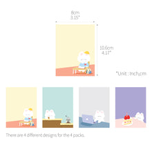 Load image into Gallery viewer, Monolike Memopad Gureum's Daily Life design SET - 4 Packs, 4 Different Designs, 100 Sheets Per Pad, Total 400 Sheets, Note pads, Writing pads