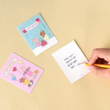 Load image into Gallery viewer, Monolike Day-by-day Card, Happy and Lucky Birthday - Mix 36 Mini Postcards, 36 envelopes, 36 stickers Package