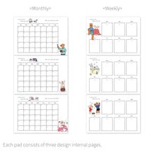 Load image into Gallery viewer, Monolike Happy and Lucky A4 Monthly + Weekly Planner pad, Letter + Dancing SET - Academic Planner, Weekly & Monthly Planner, To-do list, Note pad, Scheduler