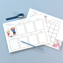 Load image into Gallery viewer, Monolike Happy and Lucky A4 Monthly + Weekly Planner pad, Letter + Dancing SET - Academic Planner, Weekly & Monthly Planner, To-do list, Note pad, Scheduler