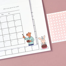 Load image into Gallery viewer, Monolike Happy and Lucky A4 Monthly + Weekly Planner pad, Letter + Dancing SET - Academic Planner, Weekly & Monthly Planner, To-do list, Note pad, Scheduler