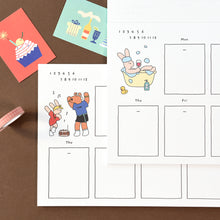 Load image into Gallery viewer, Monolike Happy and Lucky A4 Monthly + Weekly Planner pad, Letter + Dancing SET - Academic Planner, Weekly & Monthly Planner, To-do list, Note pad, Scheduler