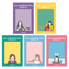 Load image into Gallery viewer, Monolike Fall in newtro Ver.2 Sticky-it - 5p Set Self-Adhesive Memo Pad 50 Sheets