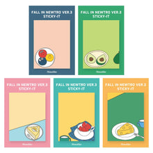 Load image into Gallery viewer, Monolike Fall in newtro Ver.3 Sticky-it - 5p Set Self-Adhesive Memo Pad 50 Sheets