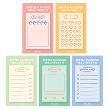 Load image into Gallery viewer, Monolike Sketch Planning Ver.2 Sticky-it - 5p Set Self-Adhesive Memo Pad 50 Sheets