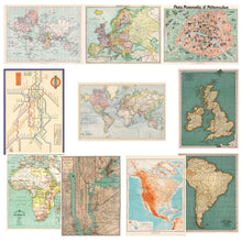 Load image into Gallery viewer, Monolike Vintage Poster and Wrapping Paper, World map Design 10 Sheets