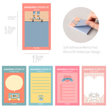 Load image into Gallery viewer, Monolike Memories Sticky-it - 5p Set Self-Adhesive Memo Pad 50 Sheets
