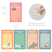 Load image into Gallery viewer, Monolike Memories Ver.2 Sticky-it - 5p Set Self-Adhesive Memo Pad 50 Sheets