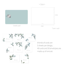 Load image into Gallery viewer, Monolike Message Thank you - Nature Card - Mix 40 Mini Postcards, 20 envelopes Package