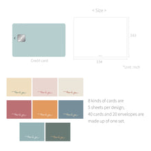 Load image into Gallery viewer, Monolike Message Thank You Card - Mix 40 Mini Postcards, 20 envelopes Package