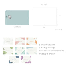 Load image into Gallery viewer, Monolike Message Thank you - Watercolor Card - Mix 40 Mini Postcards, 20 envelopes Package