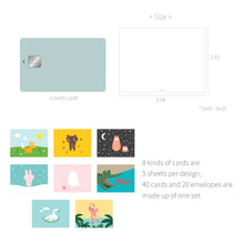 Load image into Gallery viewer, Monolike Message Befriend Card - Mix 40 Mini Postcards, 20 envelopes Package