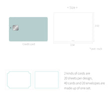 Load image into Gallery viewer, Monolike Message Blank mint Card - Mix 40 Mini Postcards, 20 envelopes Package