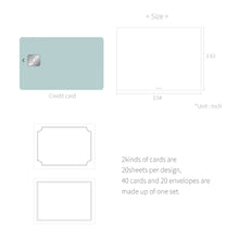 Load image into Gallery viewer, Monolike Message Blank gray Card - Mix 40 Mini Postcards, 20 envelopes Package