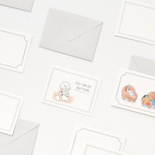 Load image into Gallery viewer, Monolike Message Blank gray Card - Mix 40 Mini Postcards, 20 envelopes Package