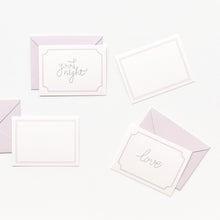 Load image into Gallery viewer, Monolike Message Blank lavender Card - Mix 40 Mini Postcards, 20 envelopes Package