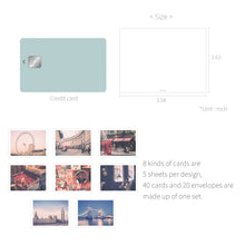 Load image into Gallery viewer, Monolike Message London Card - Mix 40 Mini Postcards, 20 envelopes Package