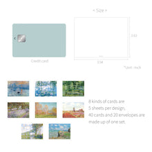 Load image into Gallery viewer, Monolike Message Monet Card - Mix 40 Mini Postcards, 20 envelopes Package