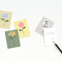 Load image into Gallery viewer, Monolike message card The flower - mix 40 cards, 20 envelopes pack, emotional and sophisticated mini cards