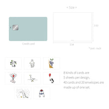 Load image into Gallery viewer, Monolike Message Buddy Card - Mix 40 Mini Postcards, 20 envelopes Package