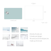 Load image into Gallery viewer, Monolike Message Serenity Card - Mix 40 Mini Postcards, 20 envelopes Package