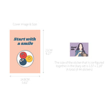 Load image into Gallery viewer, Monolike A5 FALL IN NEWTRO Ver.2 Diary Set, Start with a smile - Academic Planner Weekly & Monthly Planner with PVC Cover, Zipper bag, Sticker