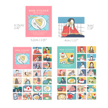 Load image into Gallery viewer, Monolike Wow Sticker Fall in newtro ver.1 + ver.2 Set - Mini Size Cute Stickers, Square Stickers