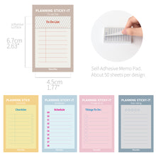 Load image into Gallery viewer, Monolike Planning Sticky-It - 5p Set Self-Adhesive Memo Pad 50 Sheets