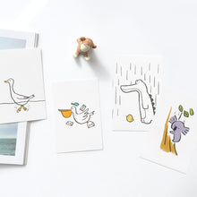 Load image into Gallery viewer, Monolike Buddy Postcards - mix 12 pack, unique and cute 12 animal postcards