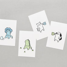 Load image into Gallery viewer, Monolike Buddy ver.2 Postcards - mix 12 pack, unique and cute 12 animal postcards