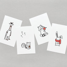Load image into Gallery viewer, Monolike Buddy ver.2 Postcards - mix 12 pack, unique and cute 12 animal postcards