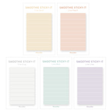 Load image into Gallery viewer, Monolike Smoothie Line Sticky-it - 5p Set Self-Adhesive Memo Pad 50 Sheets