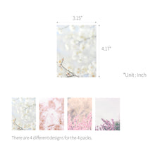 Load image into Gallery viewer, Monolike Memopad Spring Photo design SET - 4 Packs, 4 Different Designs, 100 Sheets Per Pad, Total 400 Sheets, Note pads, Writing pads, 3.15 x 4.17 Inches