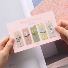 Load image into Gallery viewer, Monolike Magnetic Bookmarks The Flower, Set of 5