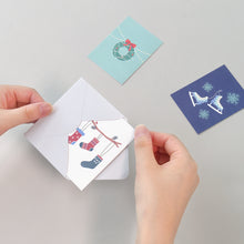 Load image into Gallery viewer, Monolike Day-by-day Card, Winter story Ver.1 - Mix 36 Mini Postcards, 36 envelopes, 36 stickers Package